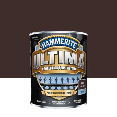 Peinture fer extérieur brun marron brillant Hammerite Ultima 2.5 L