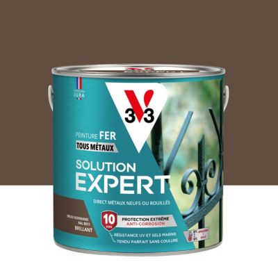 Peinture fer extérieur brun normand brillant V33 Solution Expert 2 L