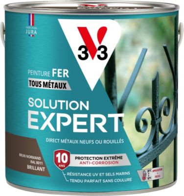 Peinture fer extérieur brun normand brillant V33 Solution Expert 2 L