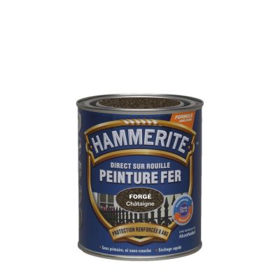 Peinture fer extérieur direct sur rouille châtaigne effet forgé Hammerite 0.75 L