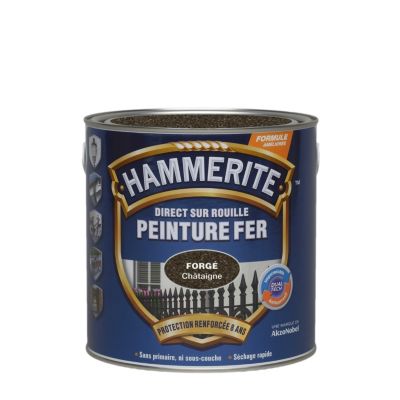 Peinture fer extérieur direct sur rouille châtaigne effet forgé Hammerite 2.5 L