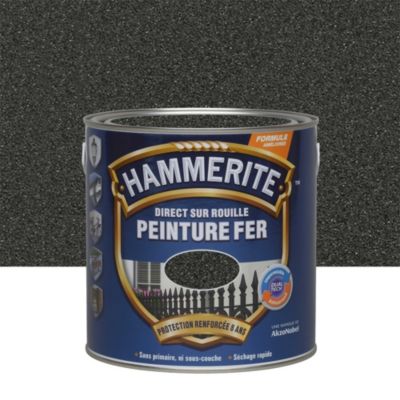 Peinture fer extérieur direct sur rouille noir effet forgé Hammerite 2.5 L