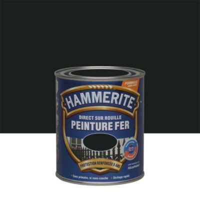 Peinture fer extérieur direct sur rouille noir satin Hammerite 0.75 L