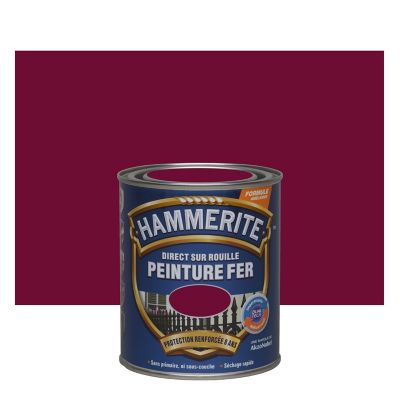 Peinture fer extérieur direct sur rouille rouge basque brillant Hammerite 0.75 L