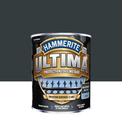 Peinture fer extérieur gris anthracite brillant Hammerite Ultima 2.5 L