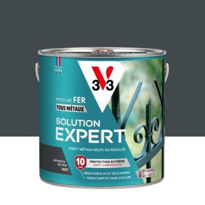 Peinture fer extérieur gris anthracite RAL 7016 mat V33 Solution Expert 2 L