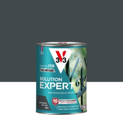 Peinture fer extérieur gris anthracite RAL 7016 mat V33 Solution Expert 250 ml