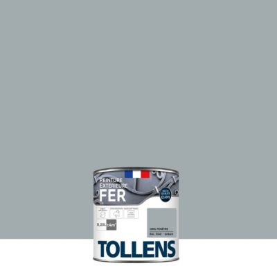 Peinture fer extérieur gris fenêtre RAL 7040 brillant Tollens 250 ml