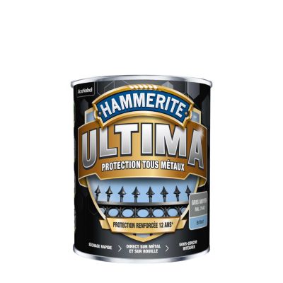 Peinture fer extérieur gris moyen brillant Hammerite Ultima 2.5 L