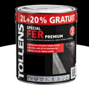 Peinture fer extérieur/intérieur noir satin Tollens 2L + 20% gratuit