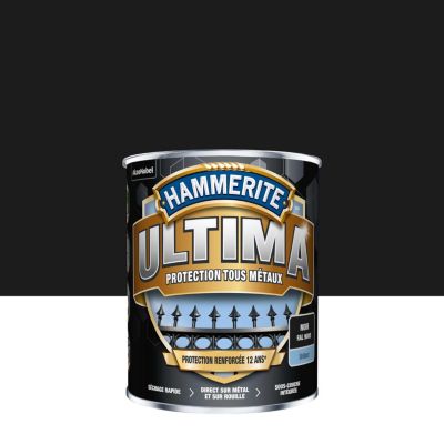 Peinture fer extérieur noir brillant Hammerite Ultima 0.75 L