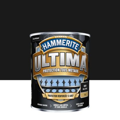 Peinture fer extérieur noir mat Hammerite Ultima 2.5 L