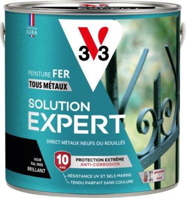 Peinture fer extérieur noir RAL 9005 brillant V33 Solution Expert 2 L