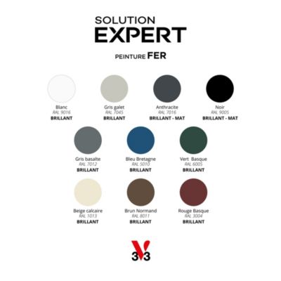 Peinture fer extérieur noir RAL 9005 mat V33 Solution Expert 2 L