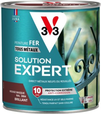 Peinture fer extérieur rouge basque RAL 3004 brillant V33 Solution ...