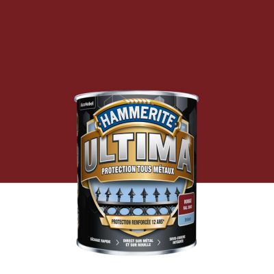 Peinture fer extérieur rouge brillant Hammerite Ultima 0.75 L