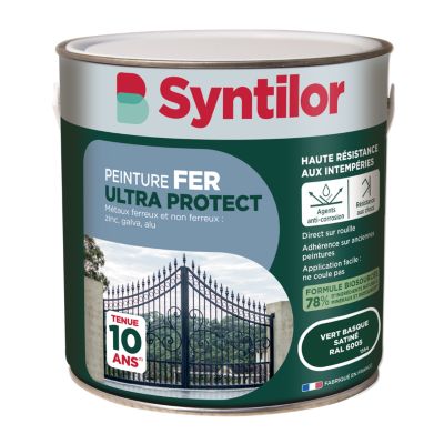 Peinture fer extérieur vert basque RAL 6005 satin Syntilor Ultra Protect 2 L
