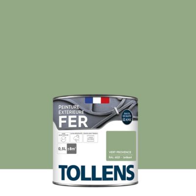 Peinture fer extérieur vert provence RAL 6021 brillant Tollens 0.5 L