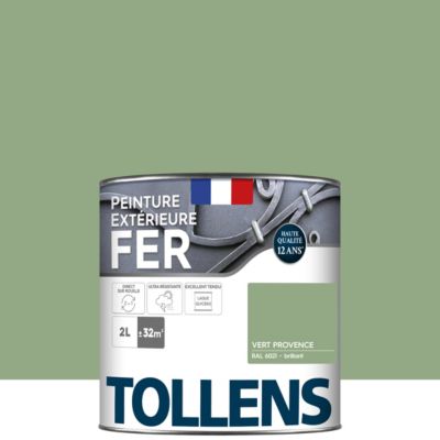 Peinture fer extérieur vert provence RAL 6021 brillant Tollens 2 L