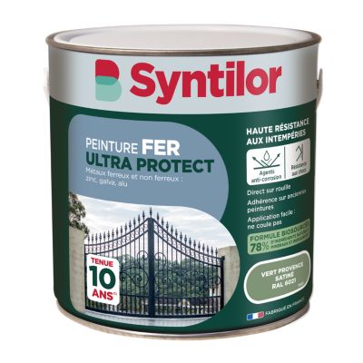 Peinture fer extérieur vert provence RAL 6021 satin Syntilor Ultra Protect 2 L