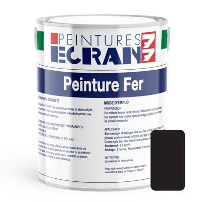 Peinture fer professionnelle, satin, peinture opacifiante, sans odeur, antirouille, protège, décore intérieur, extérieur ECRAN77-1