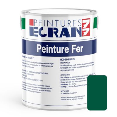 Peinture fer professionnelle, satin, peinture opacifiante, sans odeur, antirouille, protège, décore intérieur, extérieur ECRAN77-1