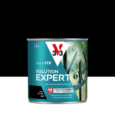 Peinture fer Solution expert noir mat V33 500ml