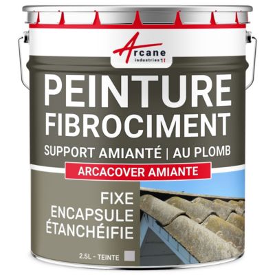 Peinture fibro ciment pour encapsulage support amiante / plomb : ARCACOVER AMIANTE. Gris - 2.5 L - ARCANE INDUSTRIES