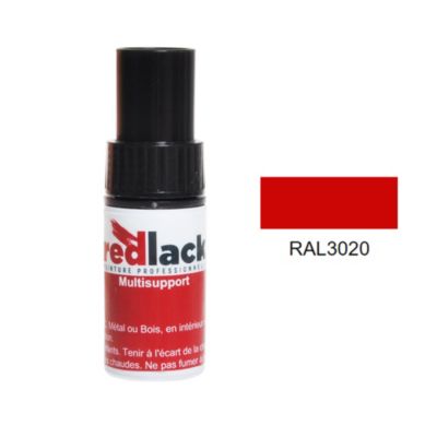 Peinture flacon retouche Rouge signalisation RAL 3020 Mat multisupport Redlack