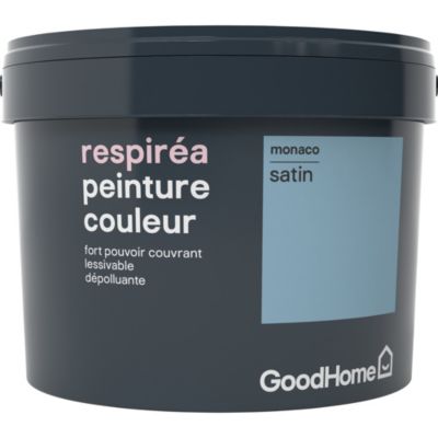 Peinture GoodHome Respiréa bleu Monaco satin 2,5L