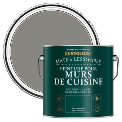 Peinture Grise Résistante aux projections et lessivable pour Murs de Cuisine, Mate - RUST-OLEUM - Béton 2,5 L