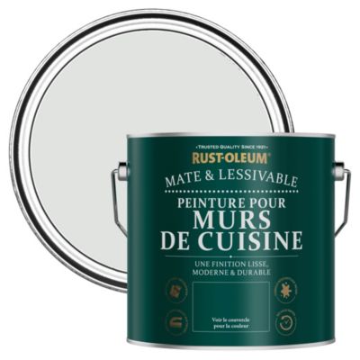Peinture Grise Résistante aux projections et lessivable pour Murs de Cuisine, Mate - RUST-OLEUM - Gris Papier 2,5 L