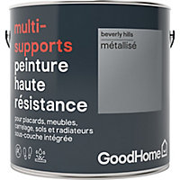 Peinture haute résistance multi-supports GoodHome argent Beverly Hills métallisé 2L