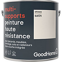Peinture haute résistance multi-supports GoodHome blanc Ottawa satin 2L