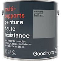 Peinture haute résistance multi-supports GoodHome gris Delaware brillant 2L