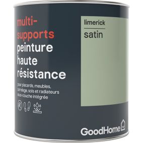 Peinture haute résistance multi-supports GoodHome vert Limerick satin 0,75L