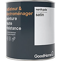 Peinture haute résistance radiateur et électroménager GoodHome blanc North Pole satin 0,75L
