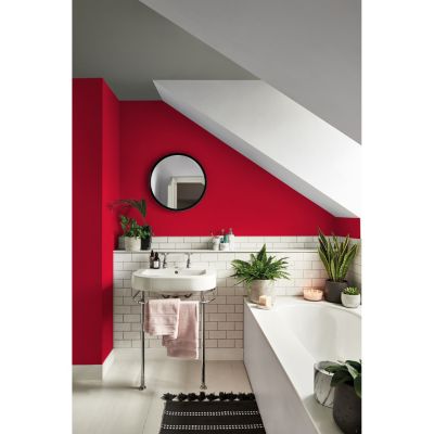 Peinture haute résistance Crème de couleur cuisine et bain Dulux Valentine rouge industriel satin 2L