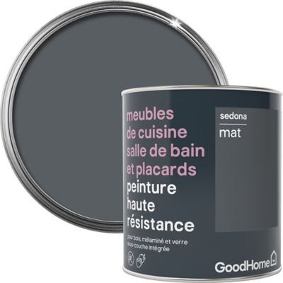 Peinture haute résistance meubles de cuisine salle de bain et placards GoodHome gris Sedona mat 0,75L