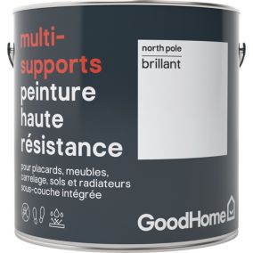 Peinture haute résistance multi-supports GoodHome blanc North Pole brillant 2L