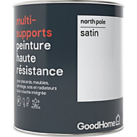 Peinture haute résistance multi-supports GoodHome blanc North Pole satin 0,75L