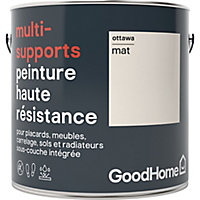 Peinture haute résistance multi-supports GoodHome blanc Ottawa mat 2L
