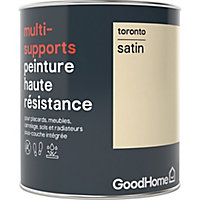 Peinture haute résistance multi-supports GoodHome blanc Toronto satin 0,75L