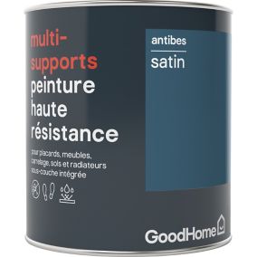 Peinture haute résistance multi-supports GoodHome bleu Antibes satin 0,75L
