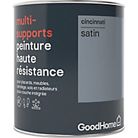 Peinture haute résistance multi-supports GoodHome gris Cincinnati satin 0,75L