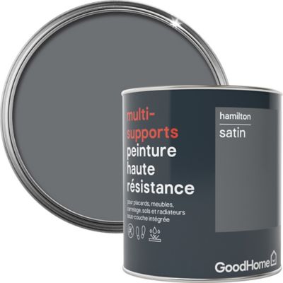 Peinture haute résistance multi-supports GoodHome gris Hamilton satin 0,75L