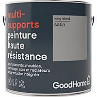 Peinture haute résistance multi-supports GoodHome gris Long Island satin 2L