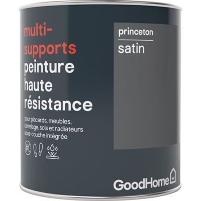 Peinture de rénovation GoodHome multi-supports satin gris Melville 750ml