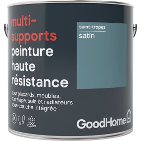 Peinture haute résistance multi-supports GoodHome gris St Tropez satin 2L