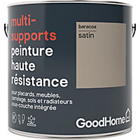 Peinture haute résistance multi-supports GoodHome marron Baracoa satin 2L